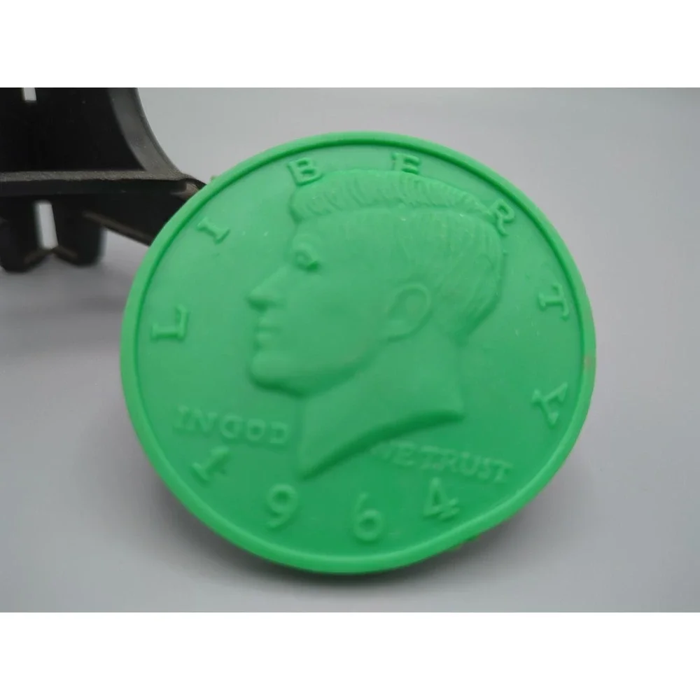 Novelty 1964 JFK Kennedy‎ US Half Dollar Eraser Green Rubber Error Coin Gag Gift